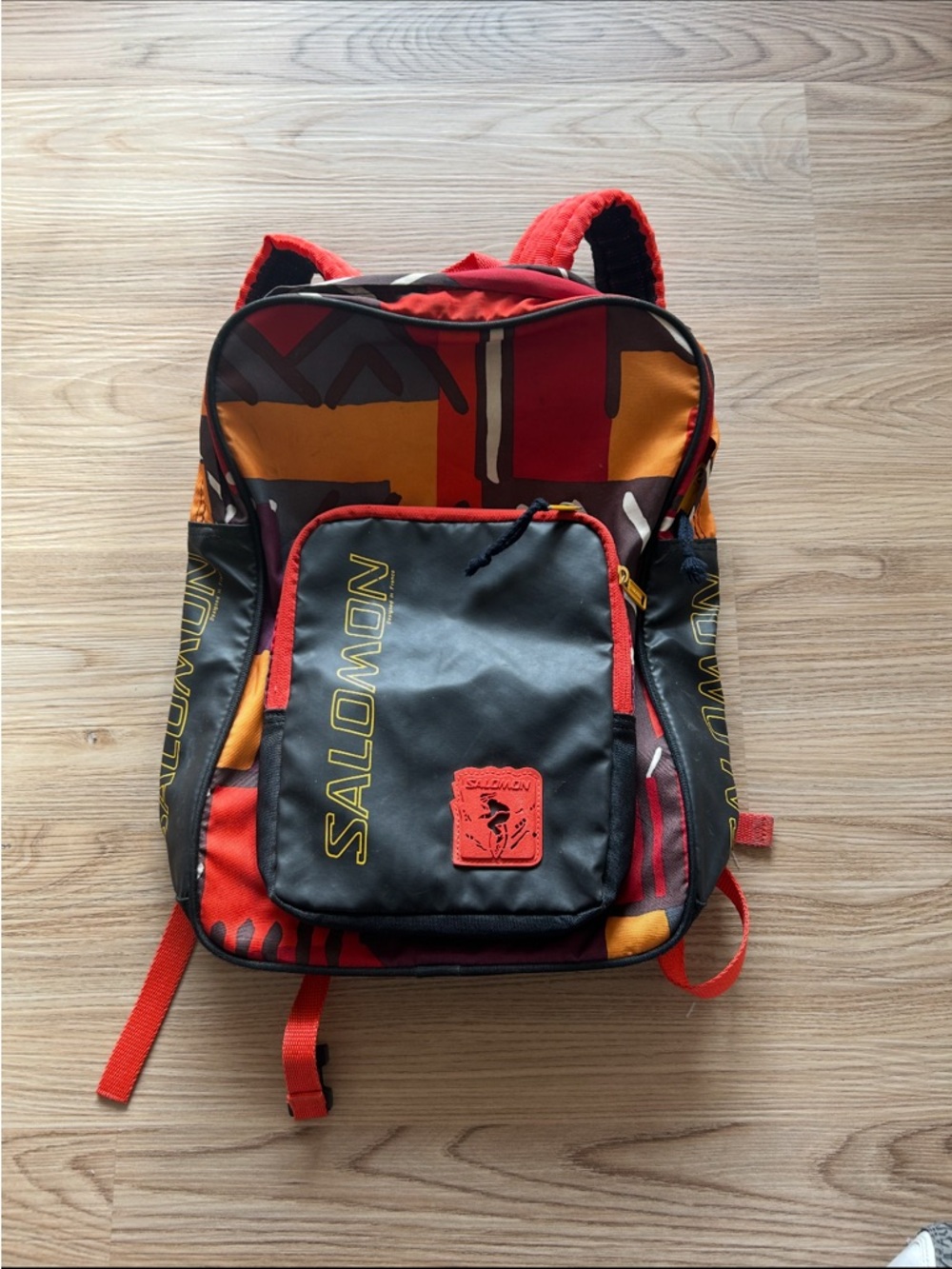 Salomon Red, Orange & Black Men's Backpack with Graphic Panels